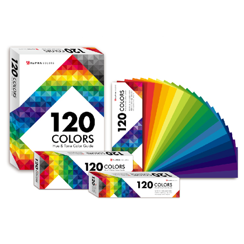 화방넷알파 120 휴앤톤 컬러가이드 컬러리스트 중(180x58mm)  색채 실습용 색종이